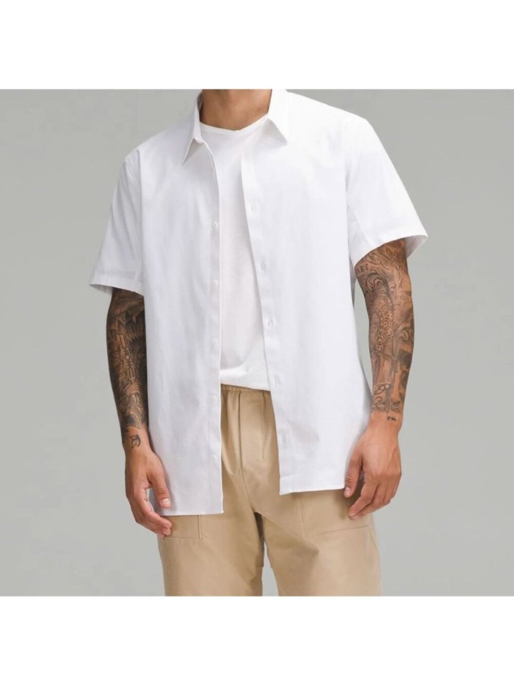 Lululemon Men's Large White Airing Easy Short-Sleeve Shirt